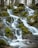 a small waterfall in the middle of a forest