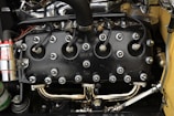 a close up of the engine of a motorcycle