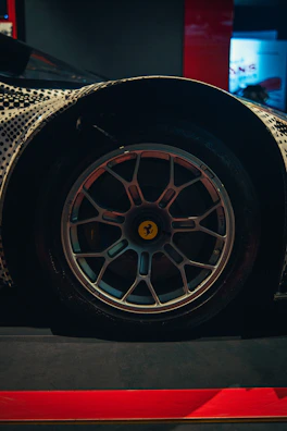 Stylish Ferrari alloy wheels stacked and ready to ship.