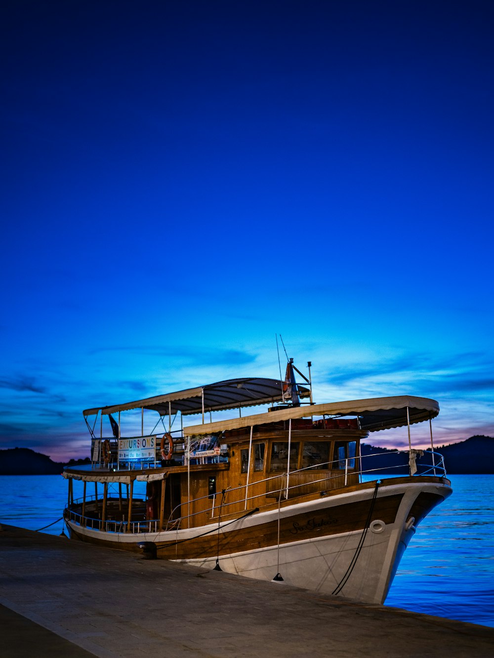 a boat that is sitting in the water