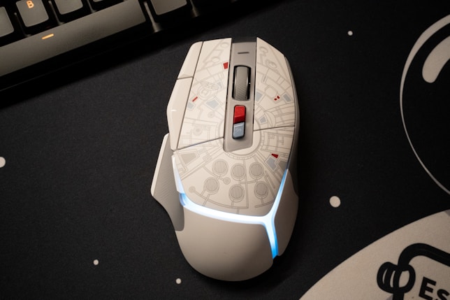a computer mouse sitting on top of a desk