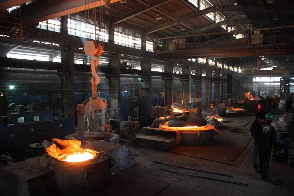 a factory with a lot of steel being made