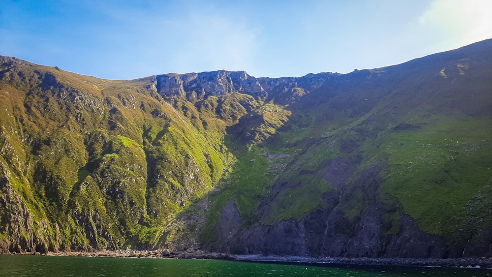 a large body of water surrounded by mountains