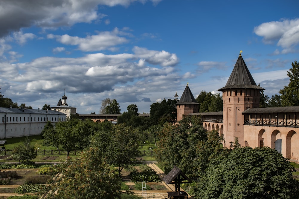 a view of a castle from a distance