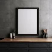 A minimalist kitchen setting showcasing monochrome household products with clean lines and style.