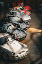 a group of cars parked next to each other