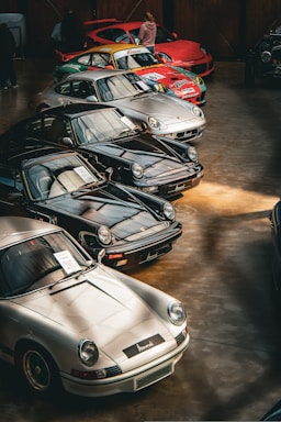 a group of cars parked next to each other