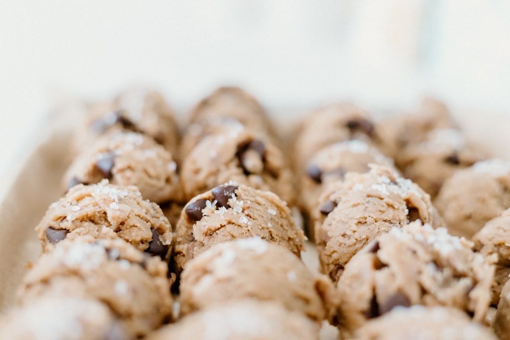 a close up of a tray of cookies