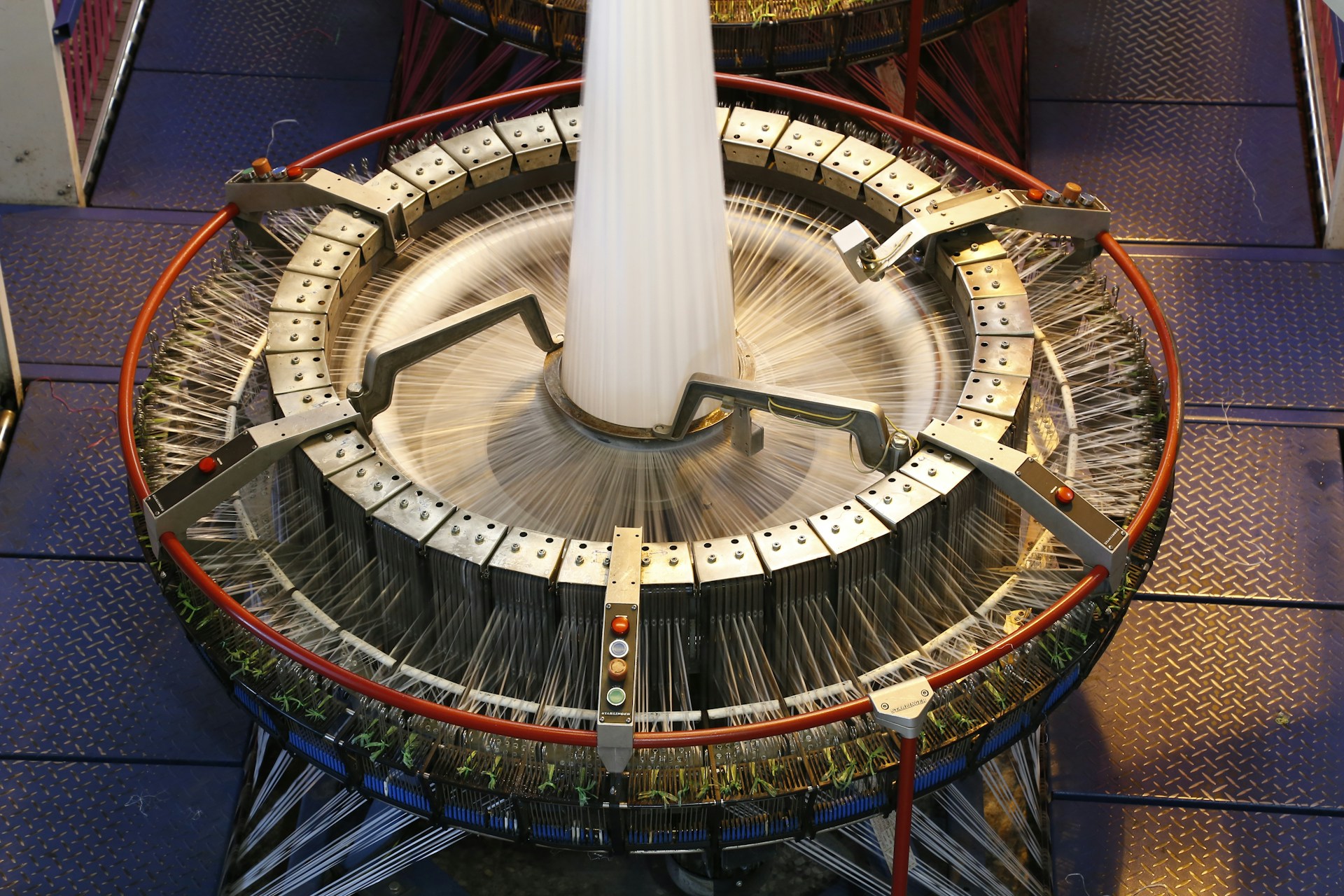 an overhead view of a circular machine