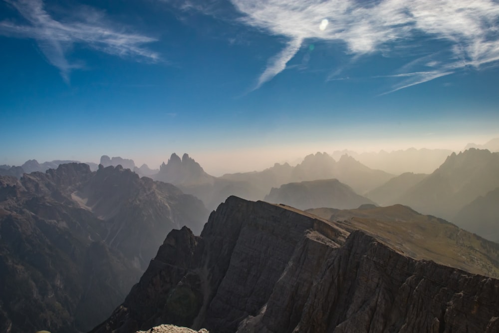 a view of a mountain range from a high point of view