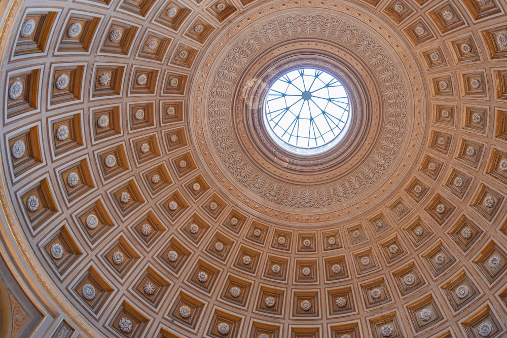 a dome with a skylight inside of it