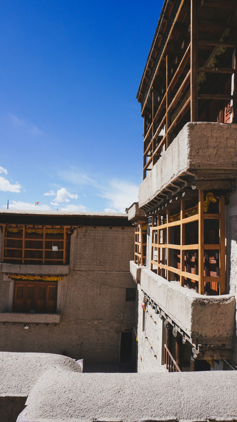 a building under construction with a blue sky in the background