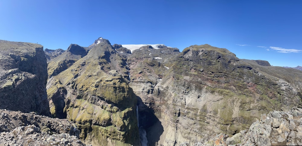 a view of a mountain range from a high point of view