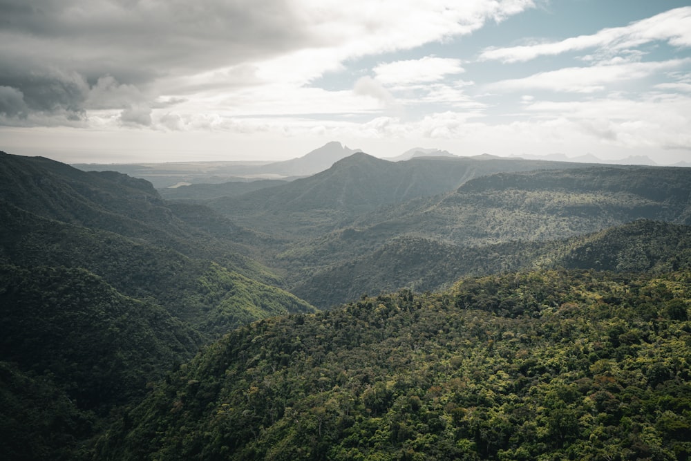 a view of a mountain range from a high point of view