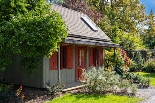 A stylish accessory dwelling unit nestled in a serene backyard.