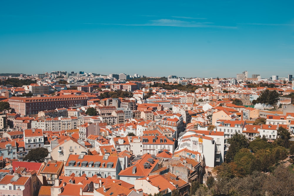 a view of a city from a hill