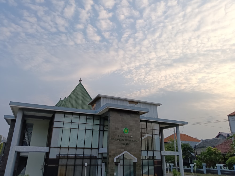 a large building with a clock on the front of it