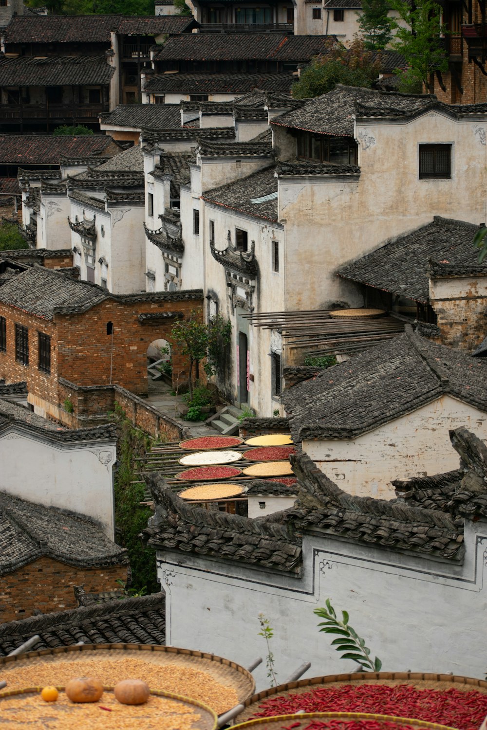 an aerial view of a city with lots of buildings