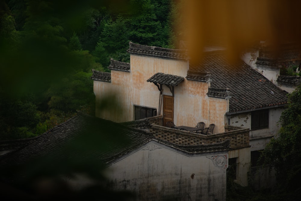 a view of a building from a window