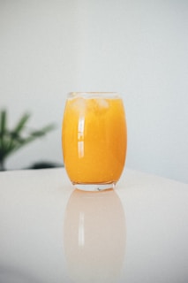 A vibrant close-up of a refreshing fruit juice.