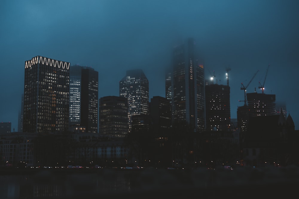 a view of a city at night from across the water