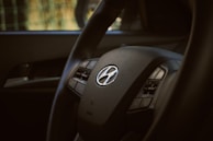 A close-up of Hyundai's modern dashboard and technology features.