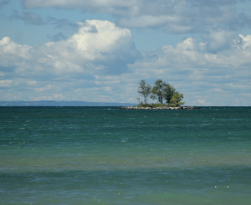 a small island in the middle of the ocean