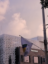 A modern bank building representing the Industrial Bank of Korea.