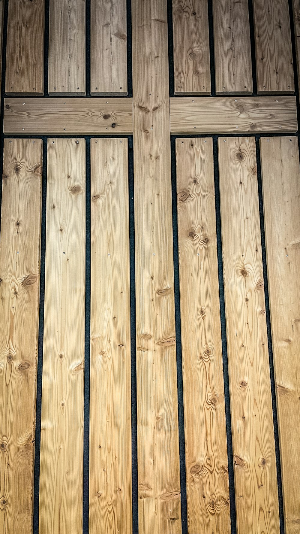 a close up of a wood paneled wall