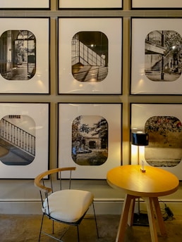 Gallery wall featuring different black furniture pieces from solidline.lt.