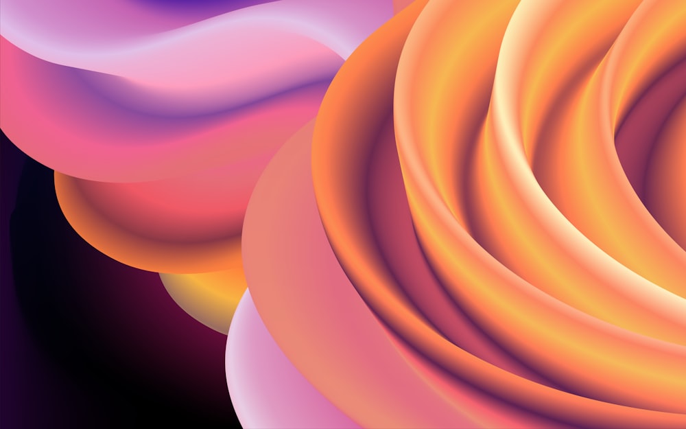 a computer generated image of an orange and pink swirl