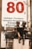 A large sale sign with '80% Off' in bold red and black lettering is displayed. Below the sign, a bronze sculpture of two children sitting on a bench is shown, with one child reading a book to the other.