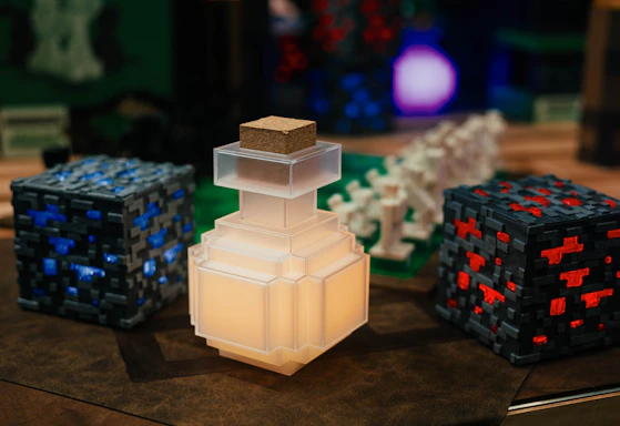 A cozy Minecraft-themed chat window with pixelated blocks and friendly avatars.