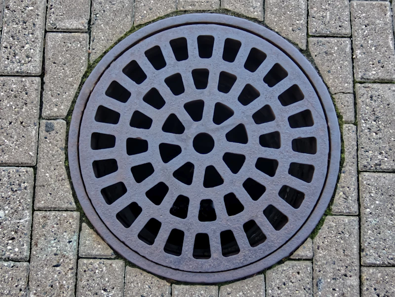 Severely clogged shower drain before cleaning