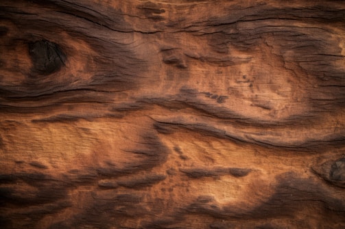 Close-up of rich, textured wood grain highlighting natural patterns and warm tones.