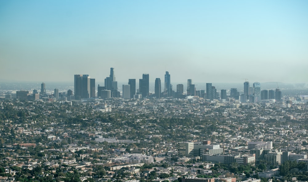 a view of a city from the top of a hill