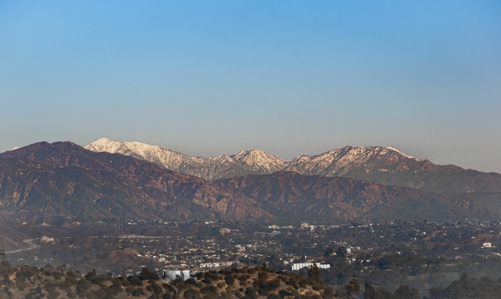 a view of a mountain range from a distance