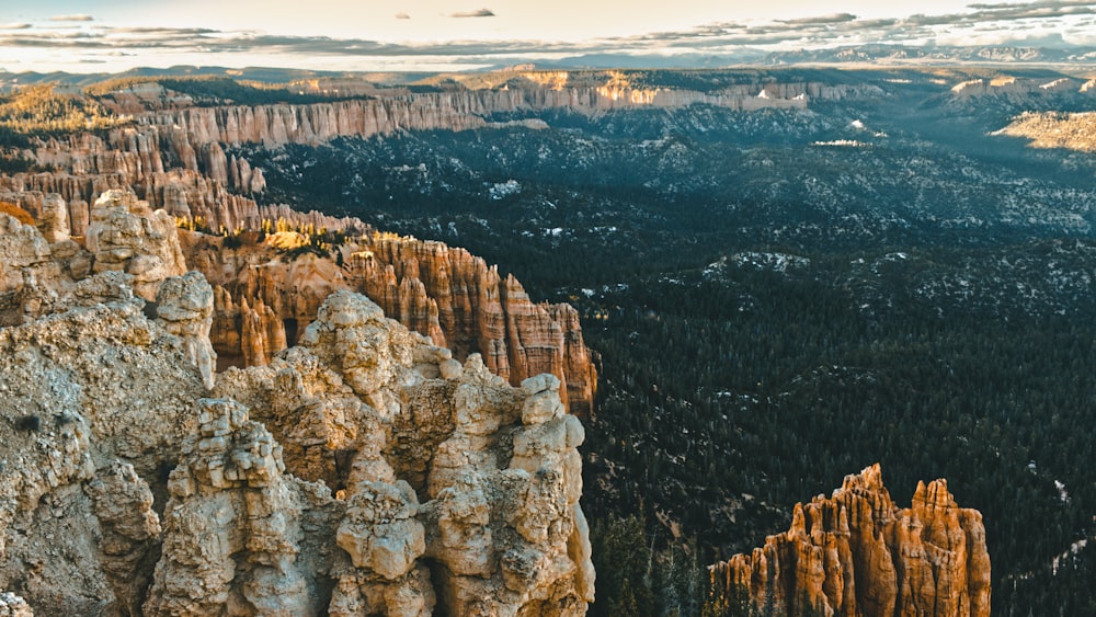 a view of a mountain range from a high point of view