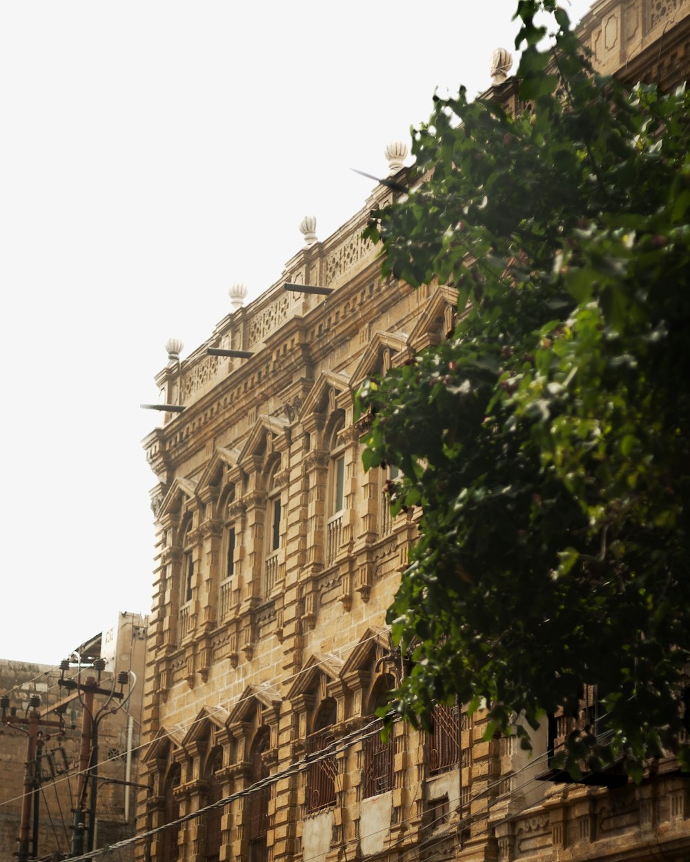 a large building with a clock on the front of it