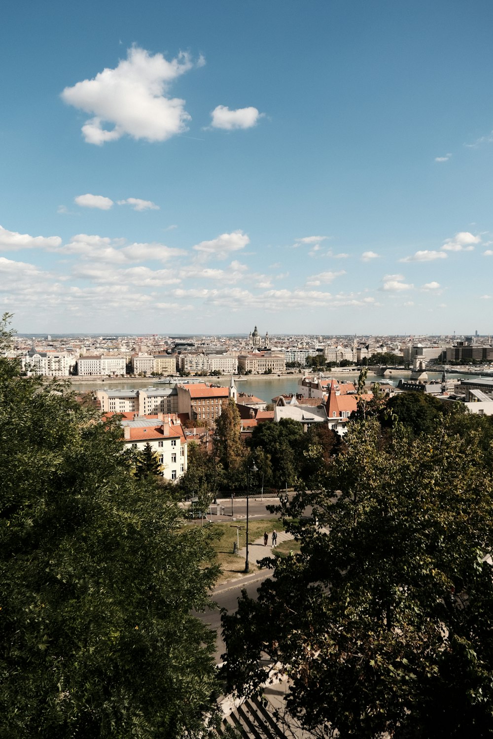 a view of a city from a hill