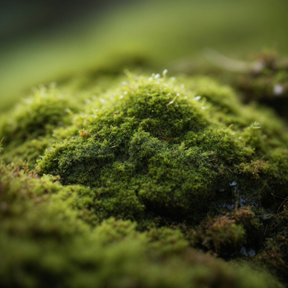 um close up de uma superfície coberta de musgo