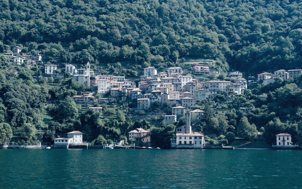 a small village on the side of a mountain