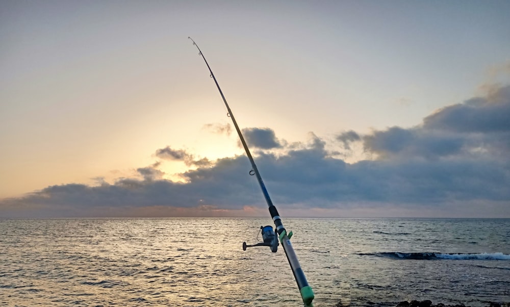 a fishing rod is hooked up to a fishing pole