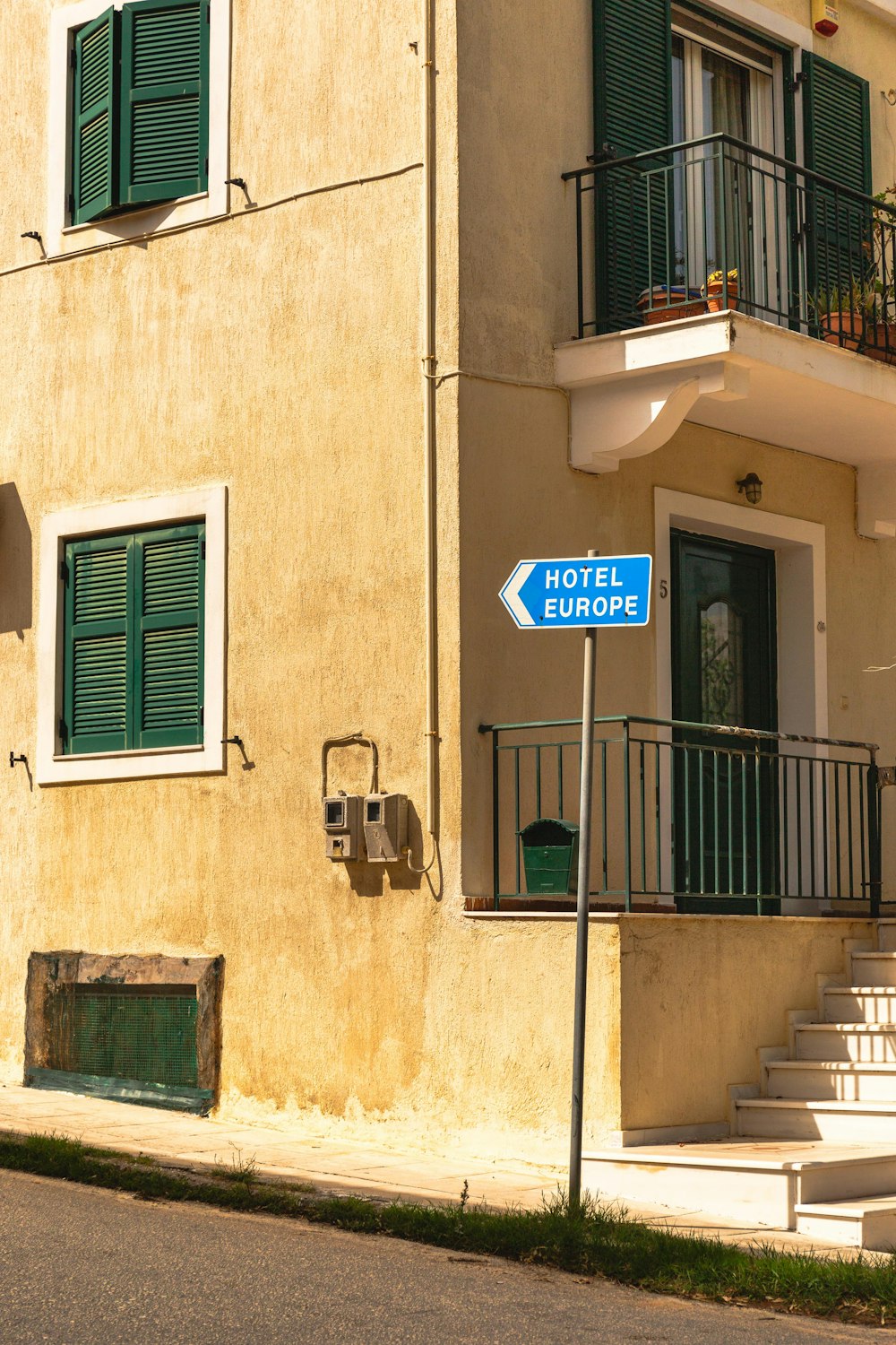 a street sign in front of a building