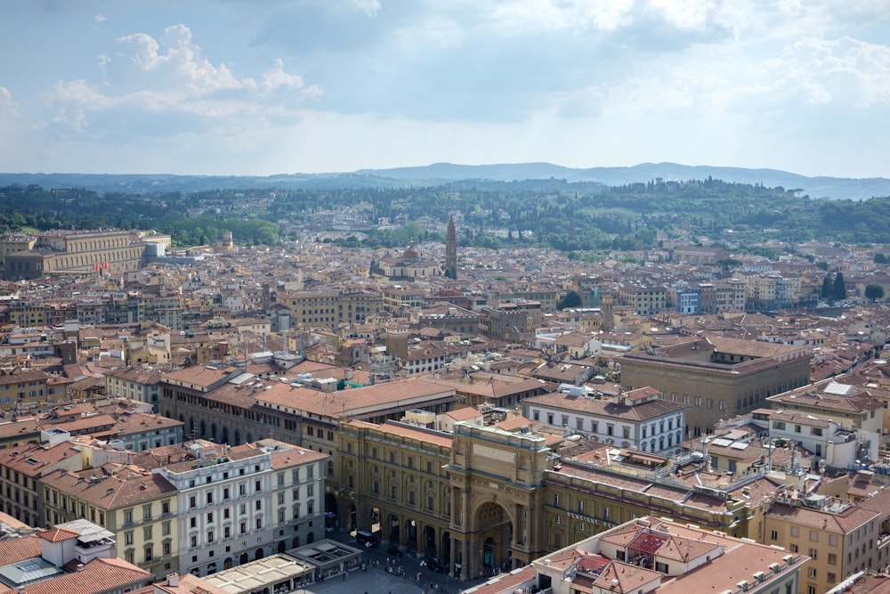 a view of a city from the top of a building