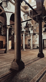 a large room with a clock on the wall
