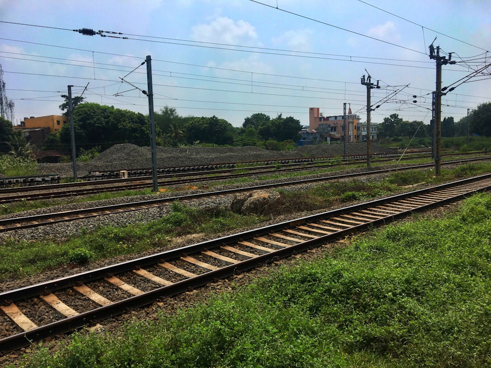 a view of a train track from a distance