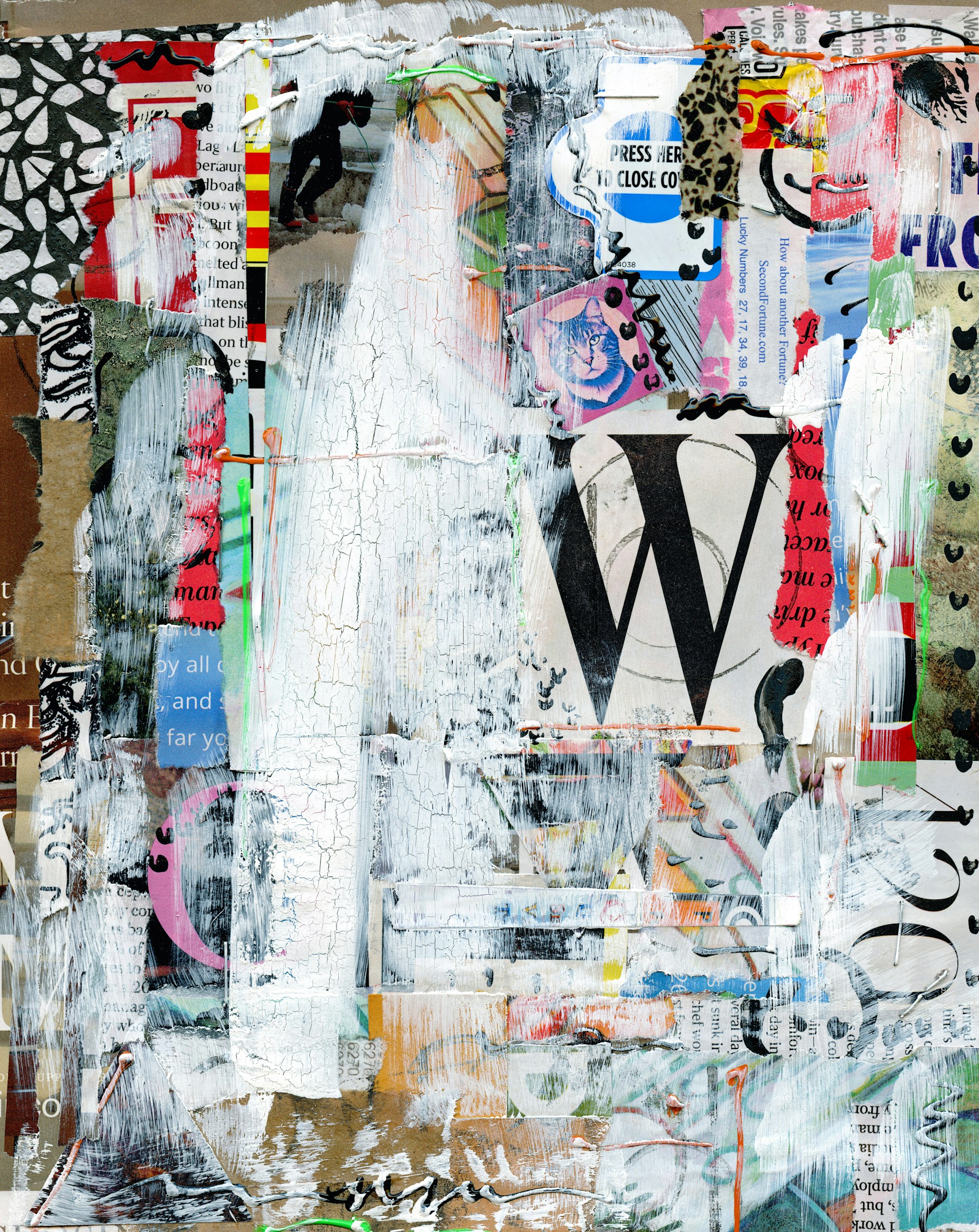 A vibrant mixed-media collage blending watercolor textures with digital sketches, showcasing Chloe's layered artistic style.