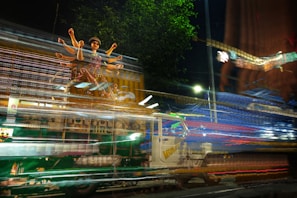 A panoramic shot capturing the vibrant streets of Haridwar during a festival