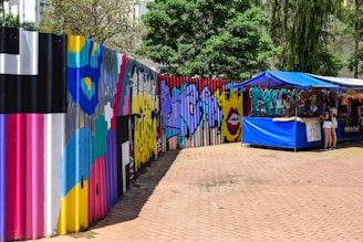 A vibrant outdoor scene printed on glossy photo paper displayed on a wall